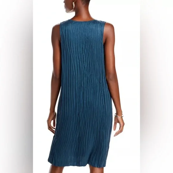 Eileen Fisher Crinkled V Neck Dress, Size 1X - Picture 2 of 11